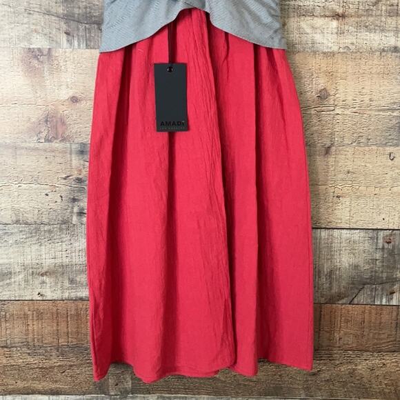 Amadi Lola Surplice Sleeveless Dress Two Tone Coral Pink Gray Size Small NWT - Picture 9 of 12